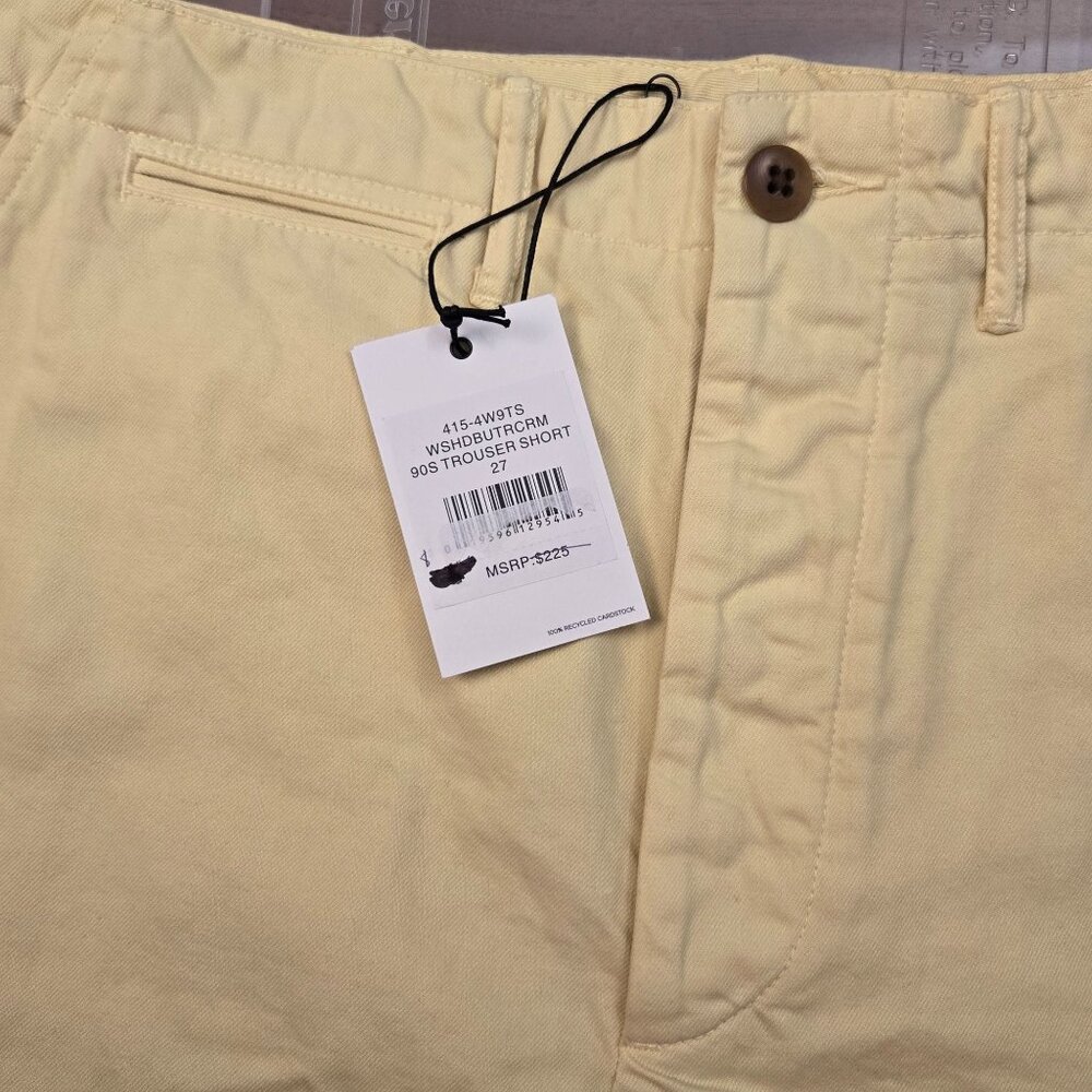 Re/Done 90's Trouser Shorts in Washed Buttercream Yellow 27 NWT MSRP $225 - Picture 7 of 7
